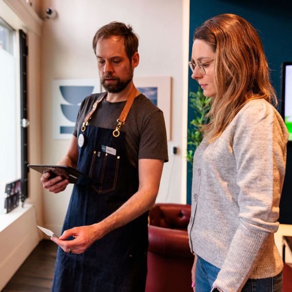 Paying the bill at the Cafe